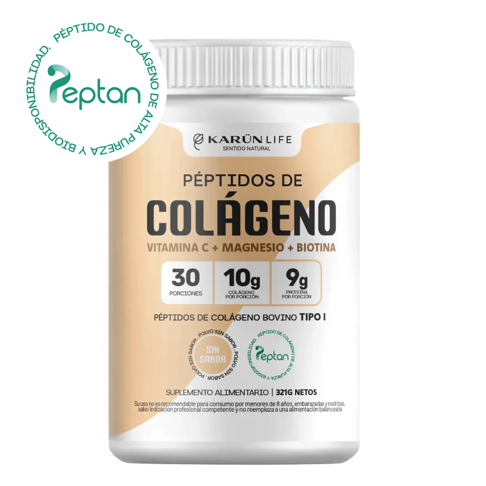 Péptidos de colágeno + Biotina + Vitamina C + Magnesio en polvo 325 g