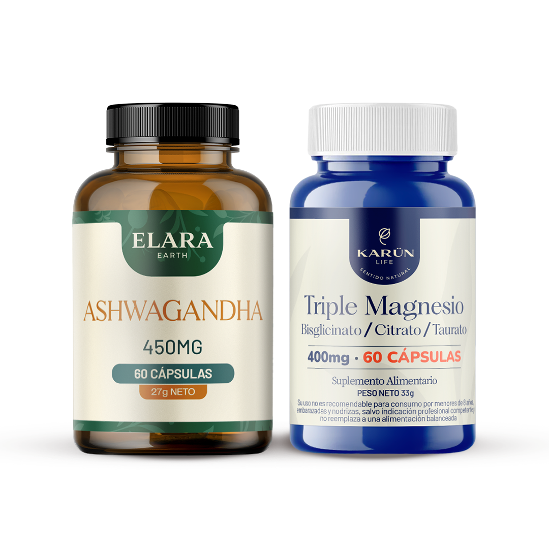 Pack Relajacion: Ashwagandha + Triple Magnesio - 120 Capsulas