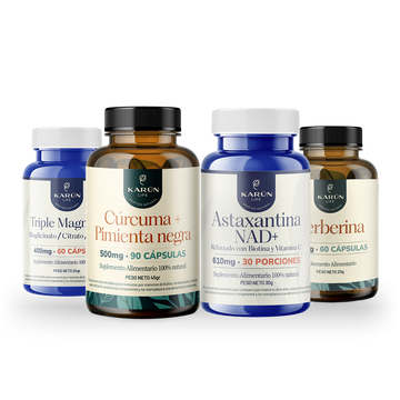 Pack Esenciales - Triple Magnesio + Cúrcuma + Astaxantina NAD+ + Berberina 240 cap