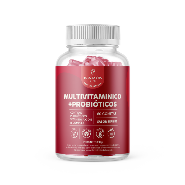 Gomitas Multivitamínico + Probióticos y Biotina 60 Unidades