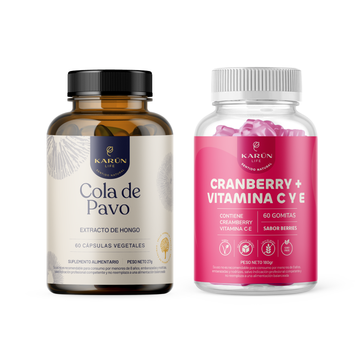 Pack Sistema Inmune: 60 Cápsulas Cola de Pavo + 60 Gomitas Cranberry + Vitamina C