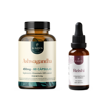 Pack Ashwagandha en 60 Capsulas+ Reishi 30ml Concentrado