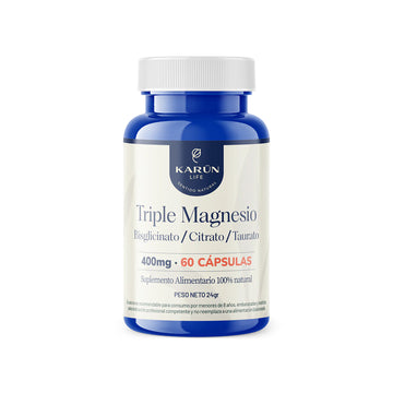 Triple Magnesio - Bisglicinato, Citrato y Taurato 400mg