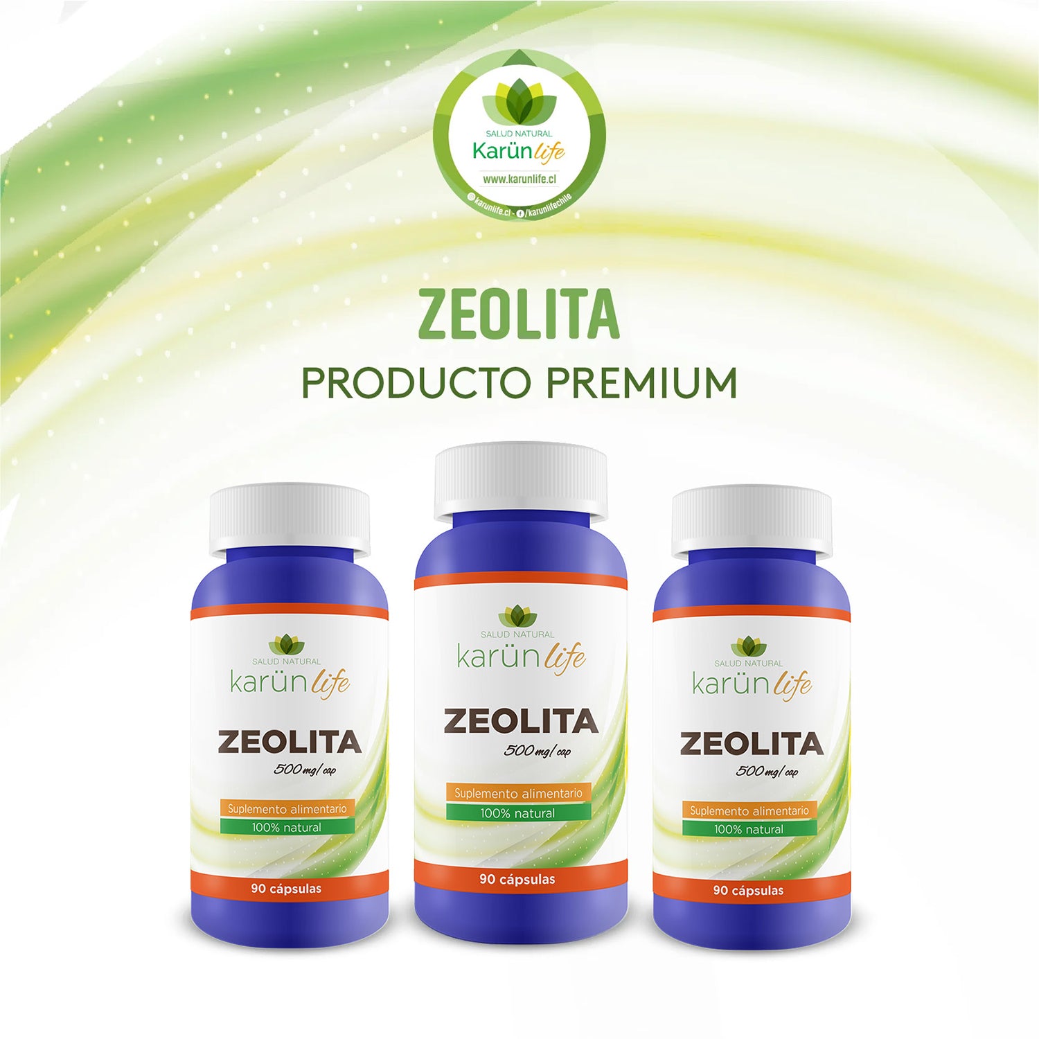 Pack Zeolita 3 frascos 270 cápsulas | Karun Life