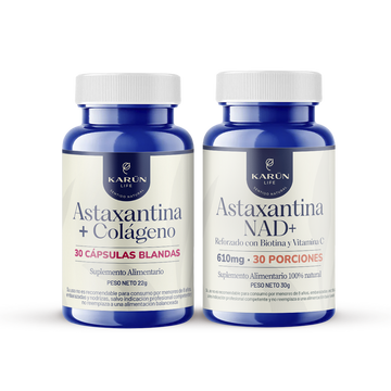 Pack Antiage Potenciado - Astaxantina NAD+ + Astaxantina con Colágeno 90 cap