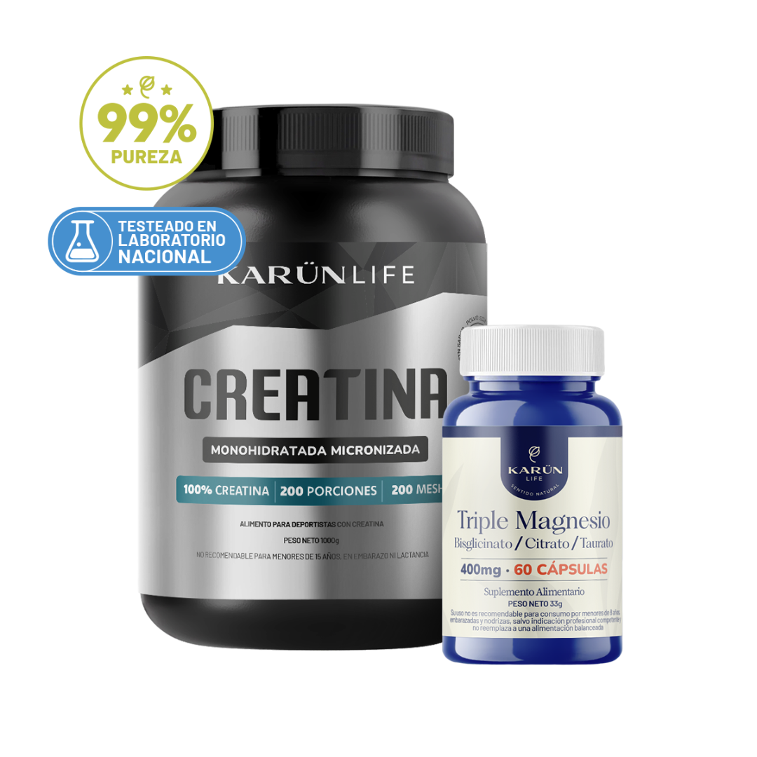 Pack Creatina 1Kg + Triple Magnesio