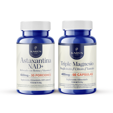 Pack Recuperación Profunda - Astaxantina NAD+ + Triple Magnesio 120 cap